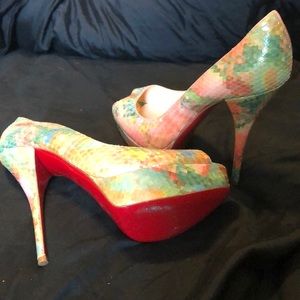 Peep toe pumps, Christian Louboutin, worn once.